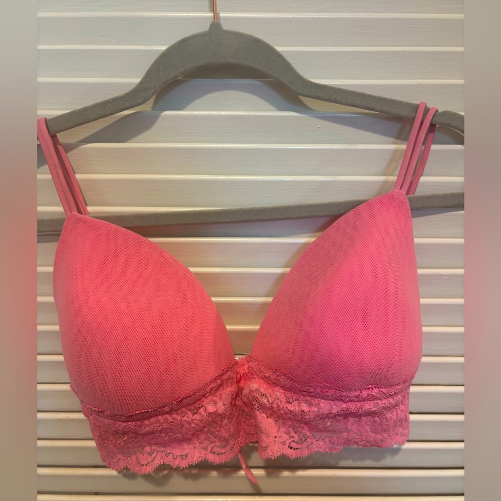 Cosabella Never Say Never Pink Lace Padded Bra Size Large - Picture 2 of 5